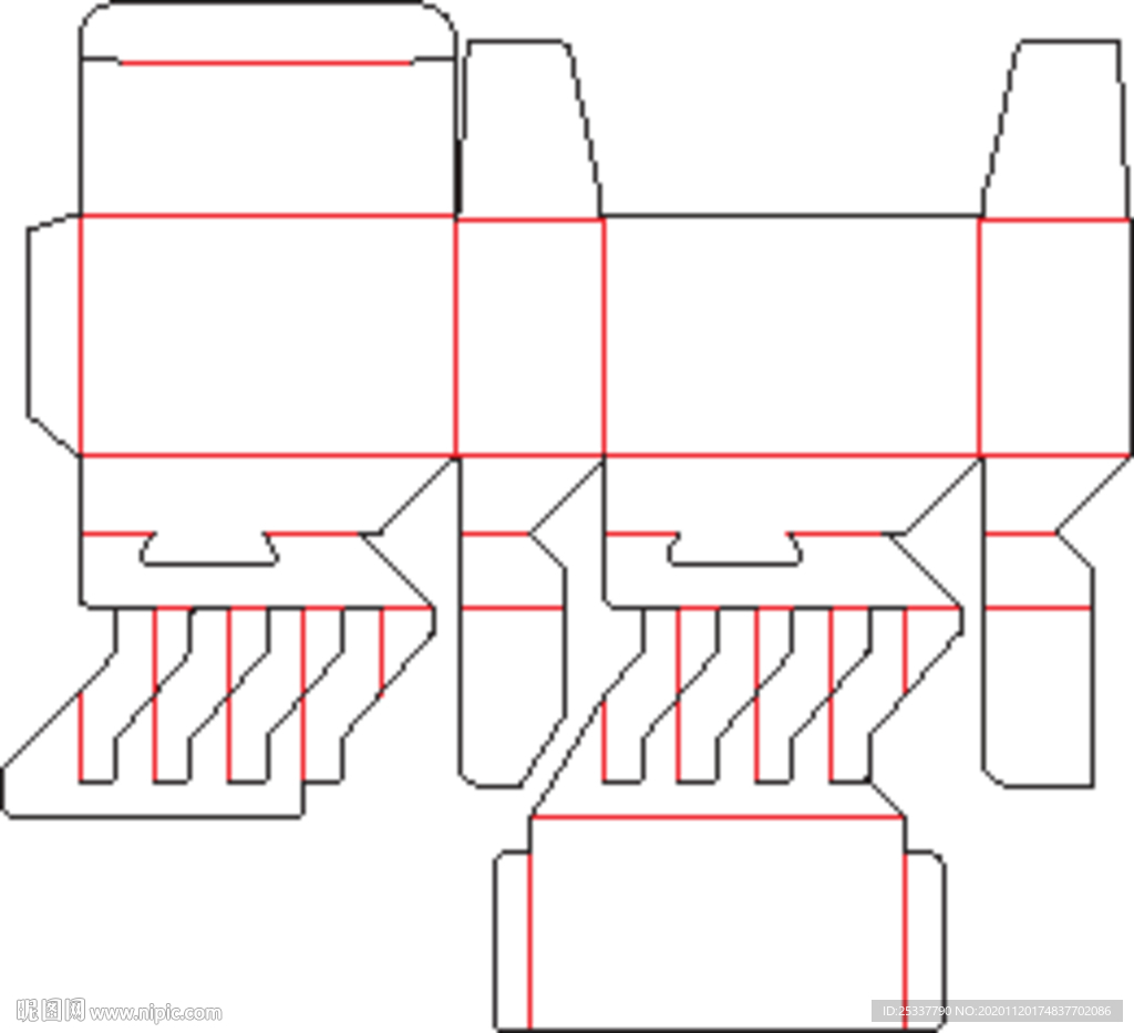 包装盒 刀版图 31B