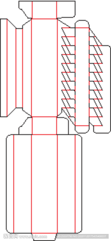 包装盒 刀版图 32B