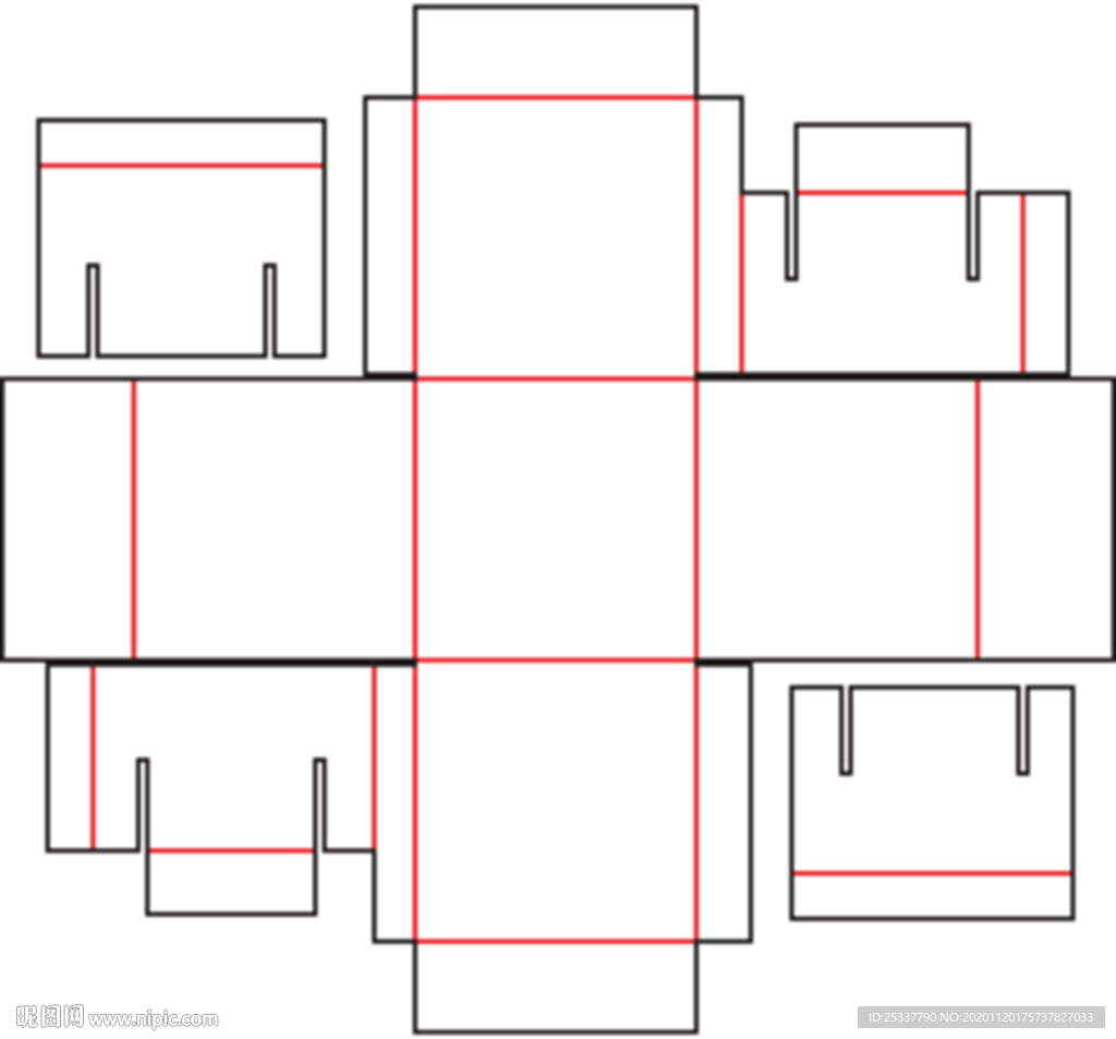 包装盒 刀版图 34A