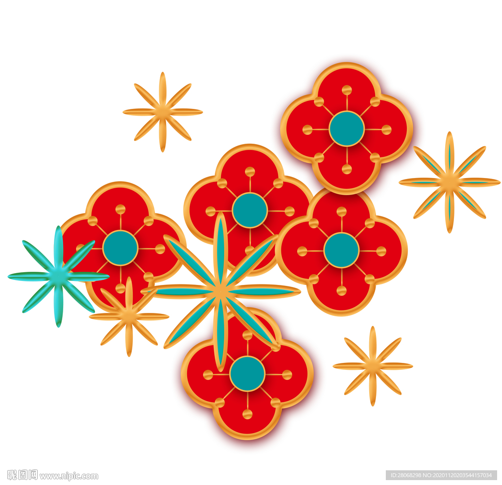 国潮花朵元素