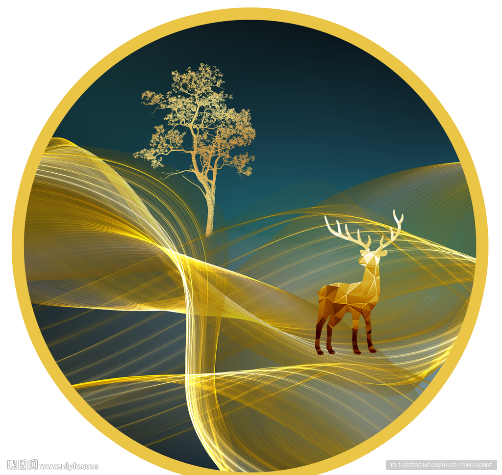 北欧现代圆形装饰画