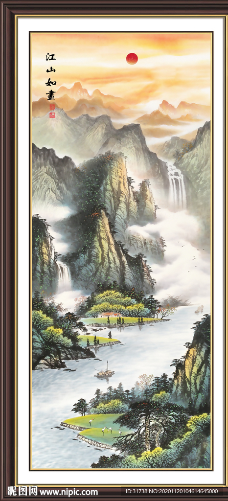 山水画水墨山水画意境山水画