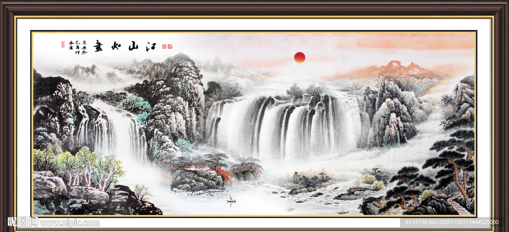 山水画水墨山水画意境山水画