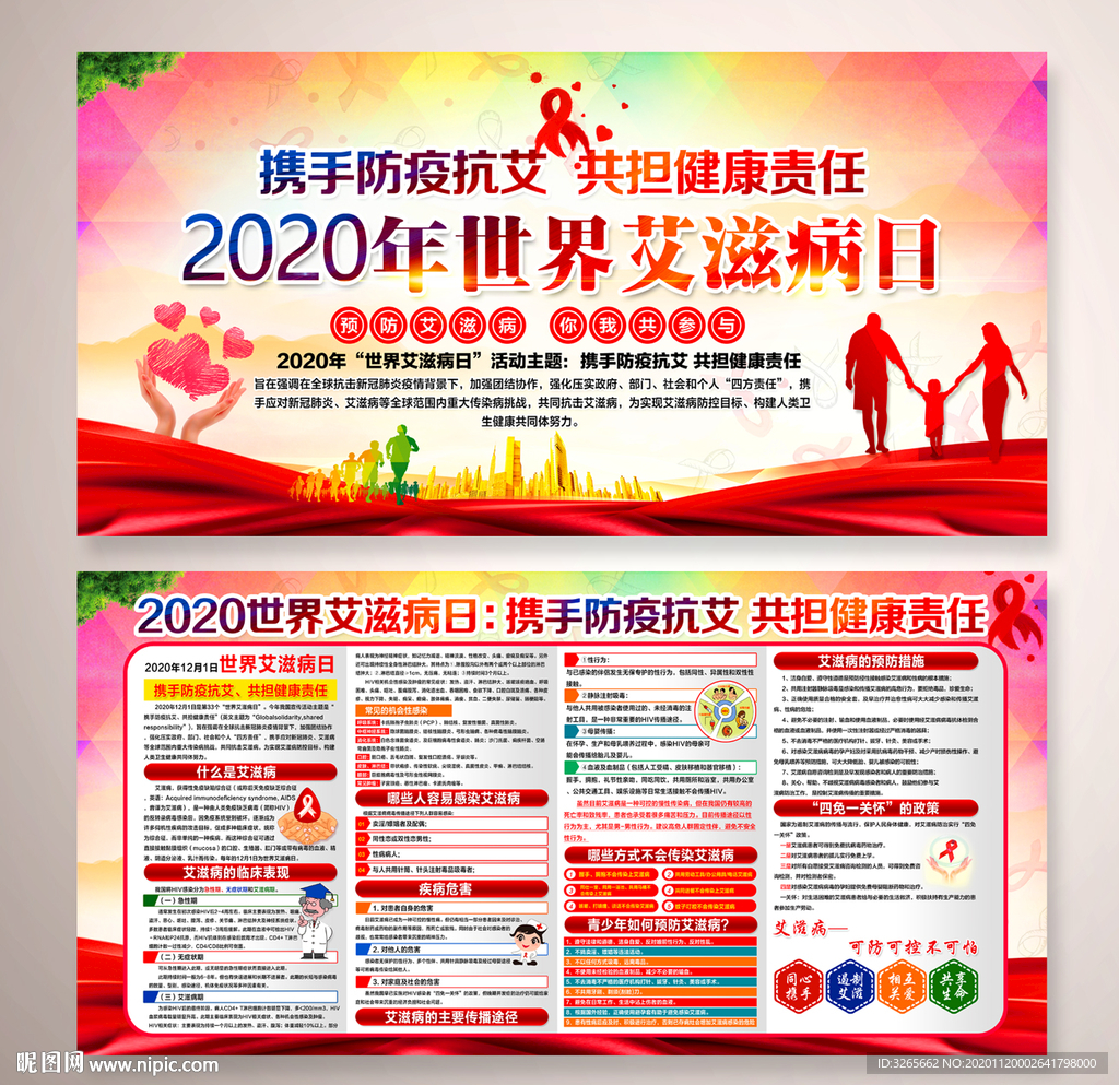 2020年世界艾滋病日主题展板