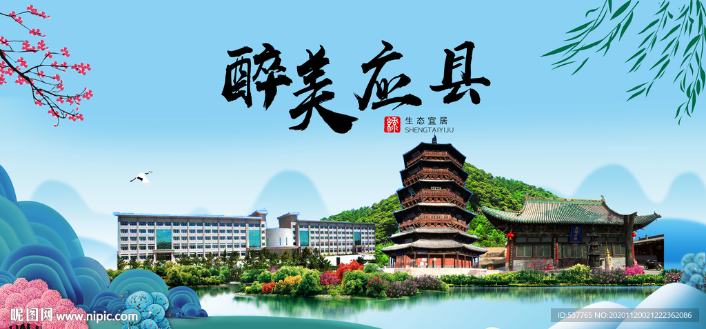 应县大醉美魅力山水城市海报