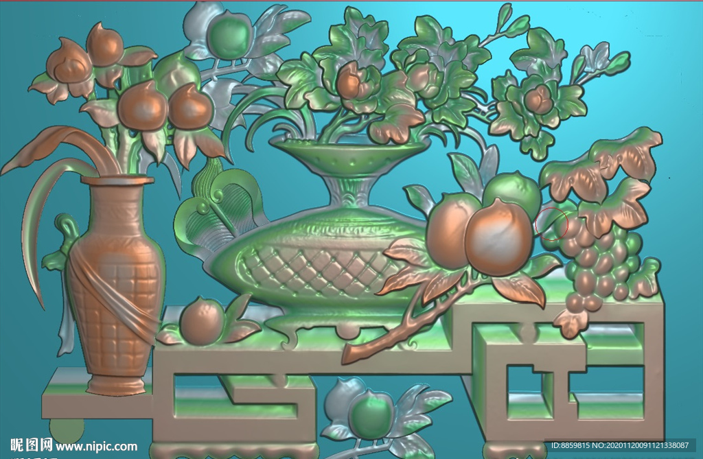 扫描图 送STL格式 博古 桃