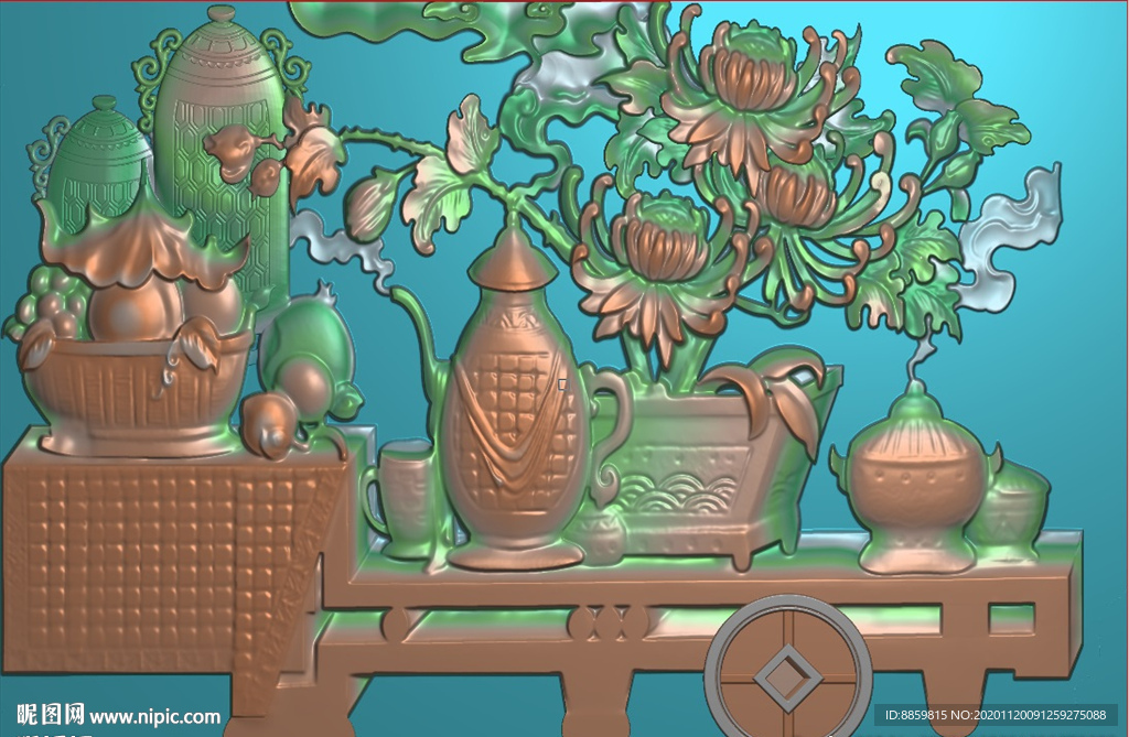 扫描图 送STL格式 博古菊