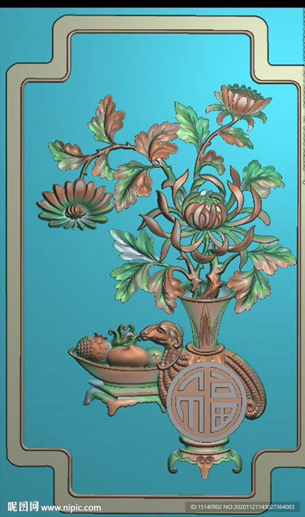 精雕图  花瓶