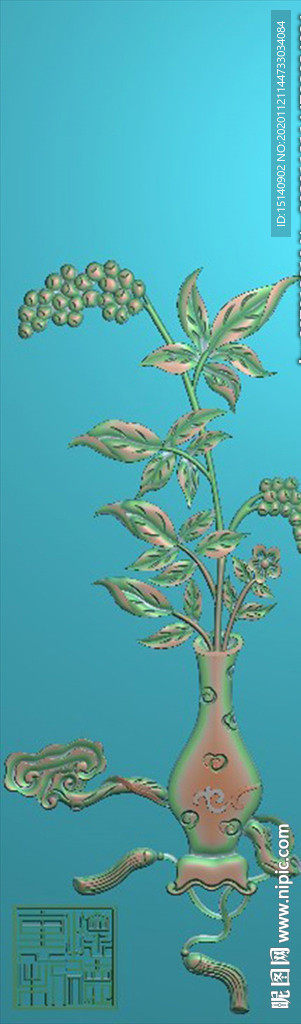 精雕图  花瓶  背板