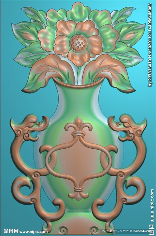 精雕图  花瓶  背板