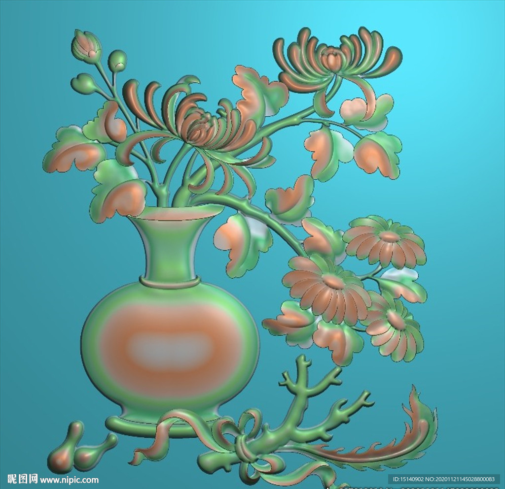 精雕图  花瓶  背板