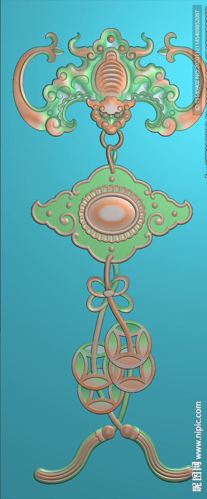 精雕图  仿古 蝙蝠背板