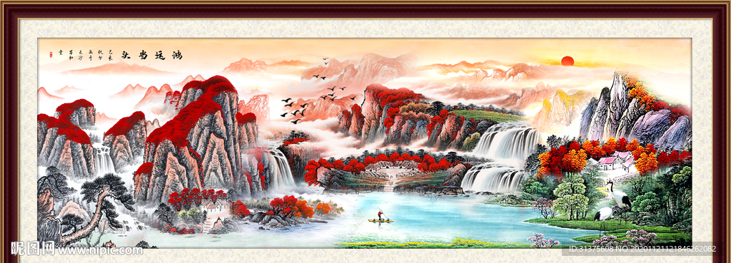 山水画水墨山水画意境山水画