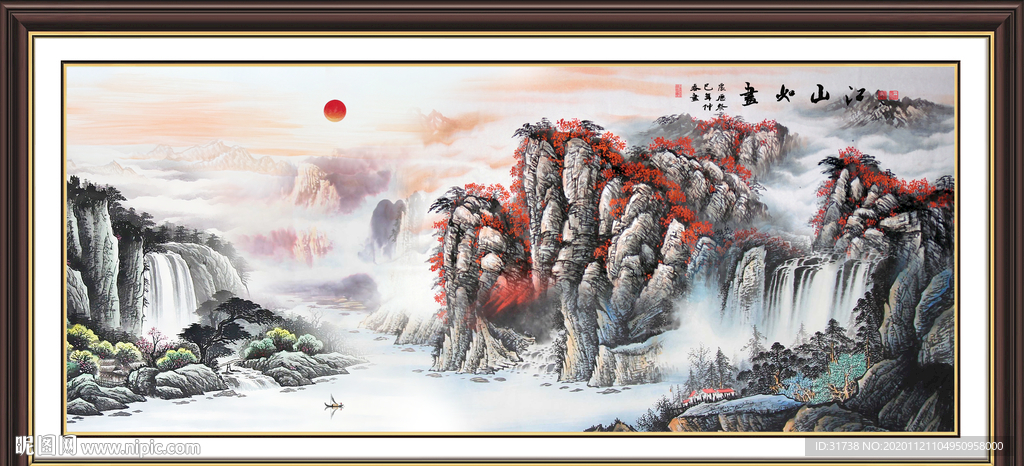 山水画水墨山水画意境山水画