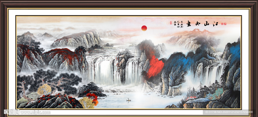 山水画水墨山水画意境山水画