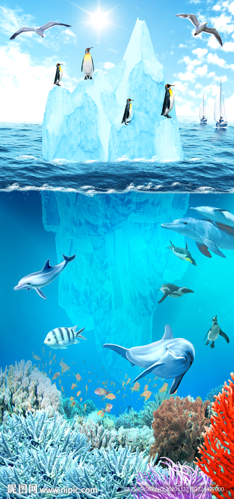 海洋世界水族馆过道3D玄关