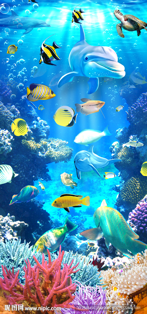 海洋世界水族馆过道3D玄关