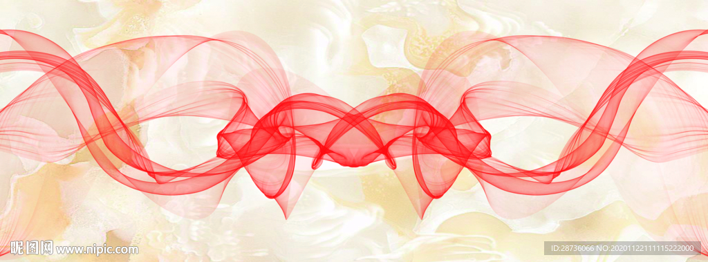 抽象飘带背景墙