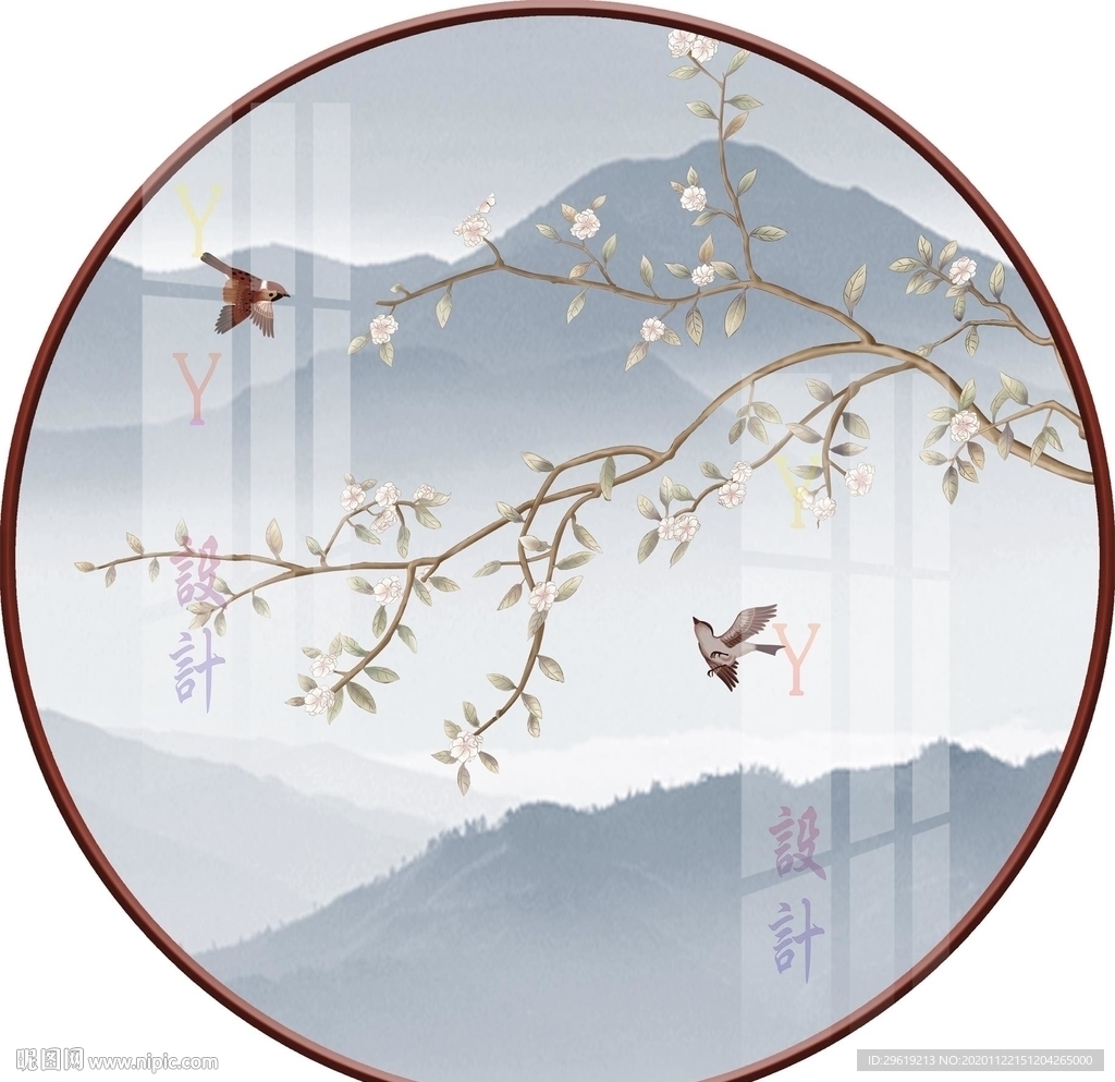 新中式花鸟装饰画图片