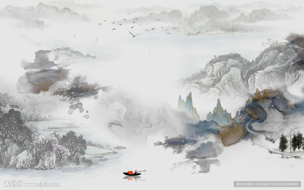 最新爆款山水背景 TIF分层