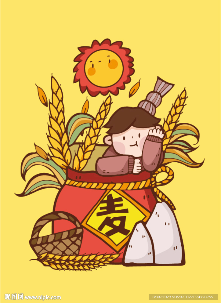 麦子插画