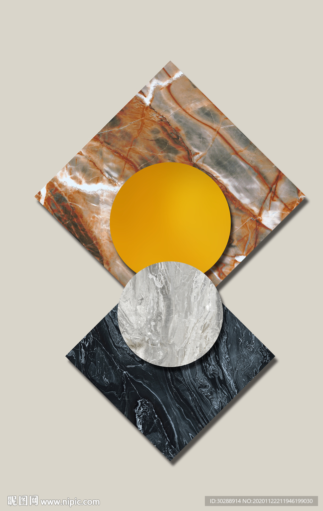 几何晶瓷画