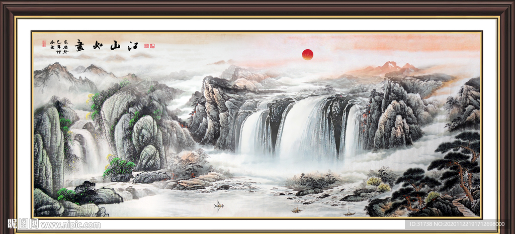 山水画水墨山水画意境山水画