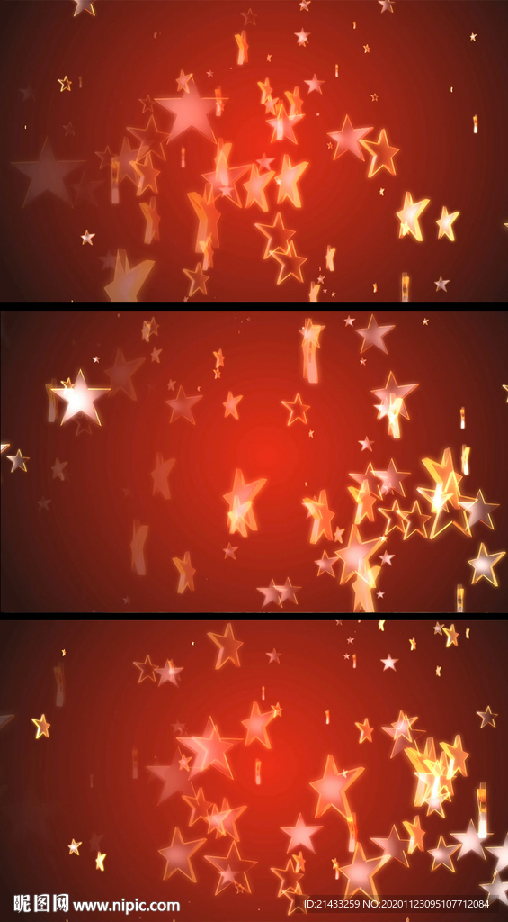 红色立体星形飘升视频素材