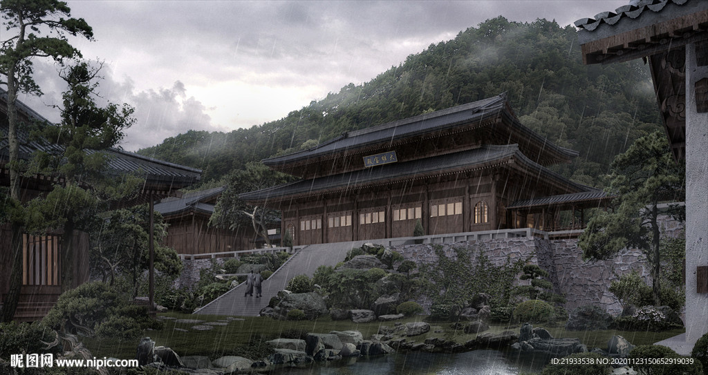 寺庙风景区旅游规划效果图