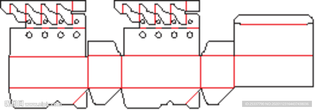 包装盒 刀版图 35A