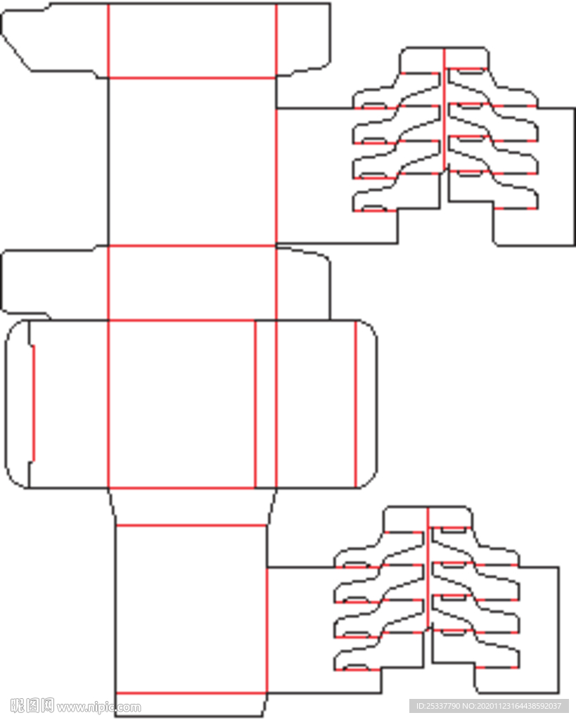 包装盒 刀版图 35B