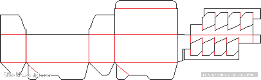 包装盒 刀版图 36A