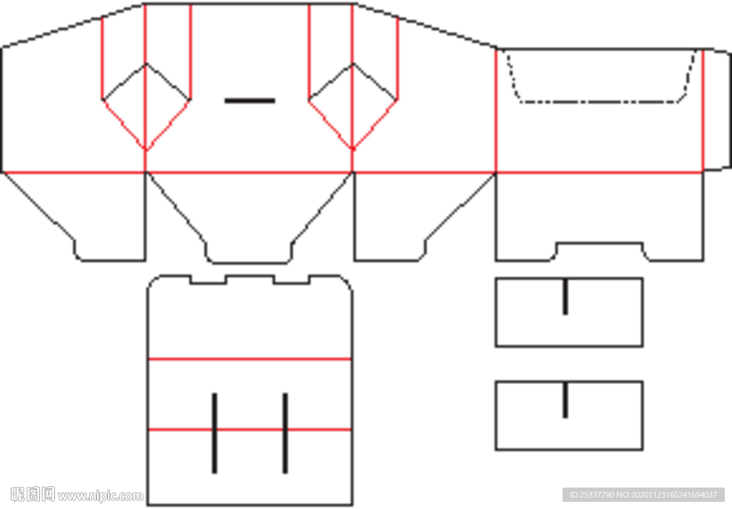 包装盒 刀版图 37A