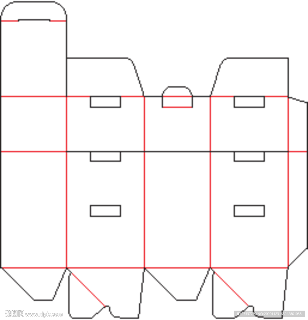 包装盒 刀版图 37B