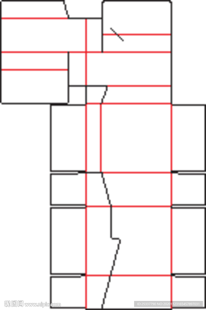 包装盒 刀版图 38A