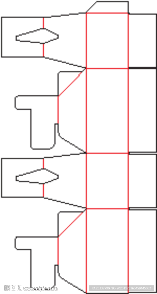 包装盒 刀版图 38B