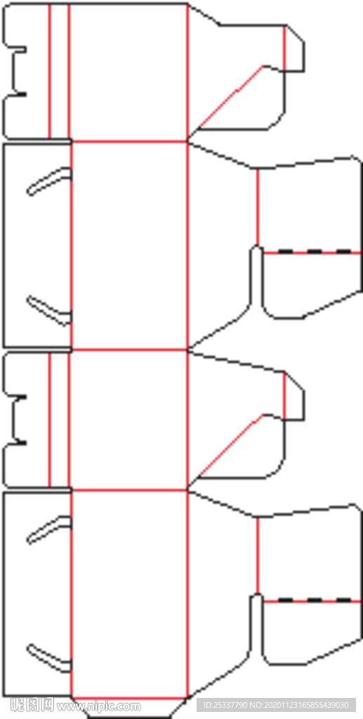 包装盒 刀版图 39A