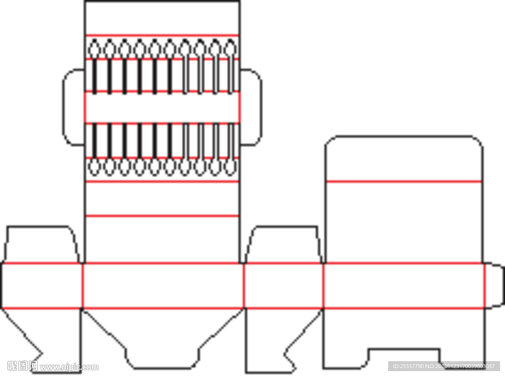 包装盒 刀版图 40A