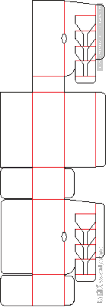 包装盒 刀版图 40B