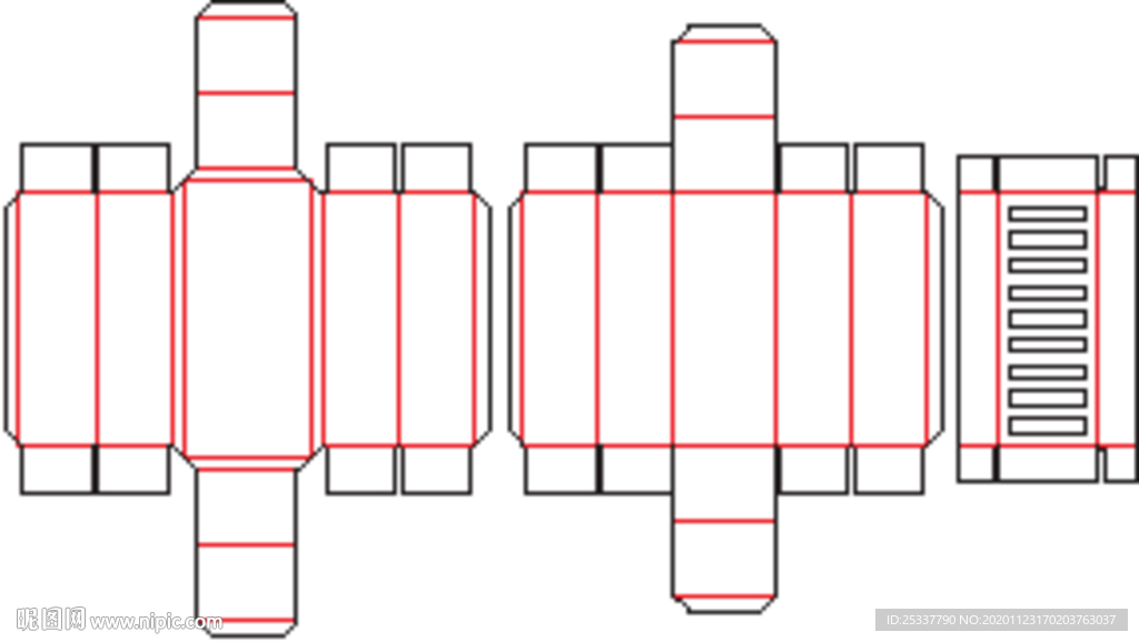 包装盒 刀版图 41B