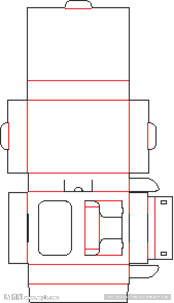 包装盒 刀版图 42A