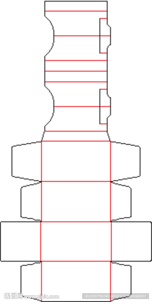 包装盒 刀版图 42B