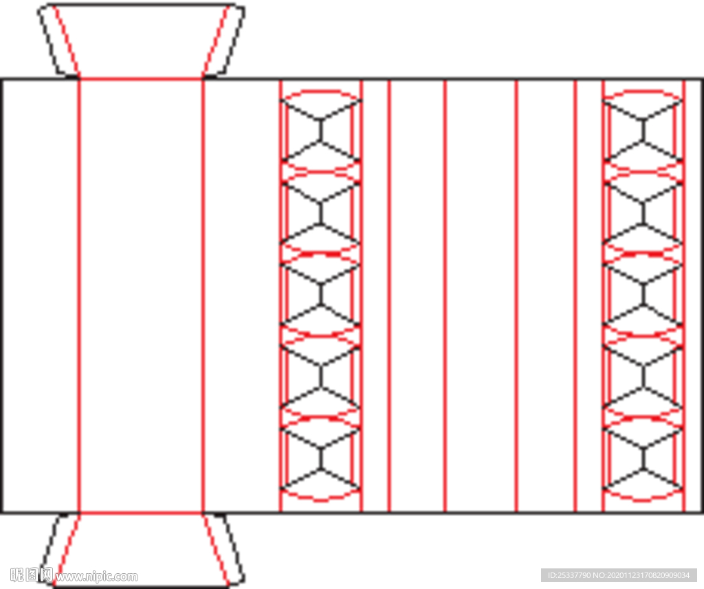 包装盒 刀版图 43A