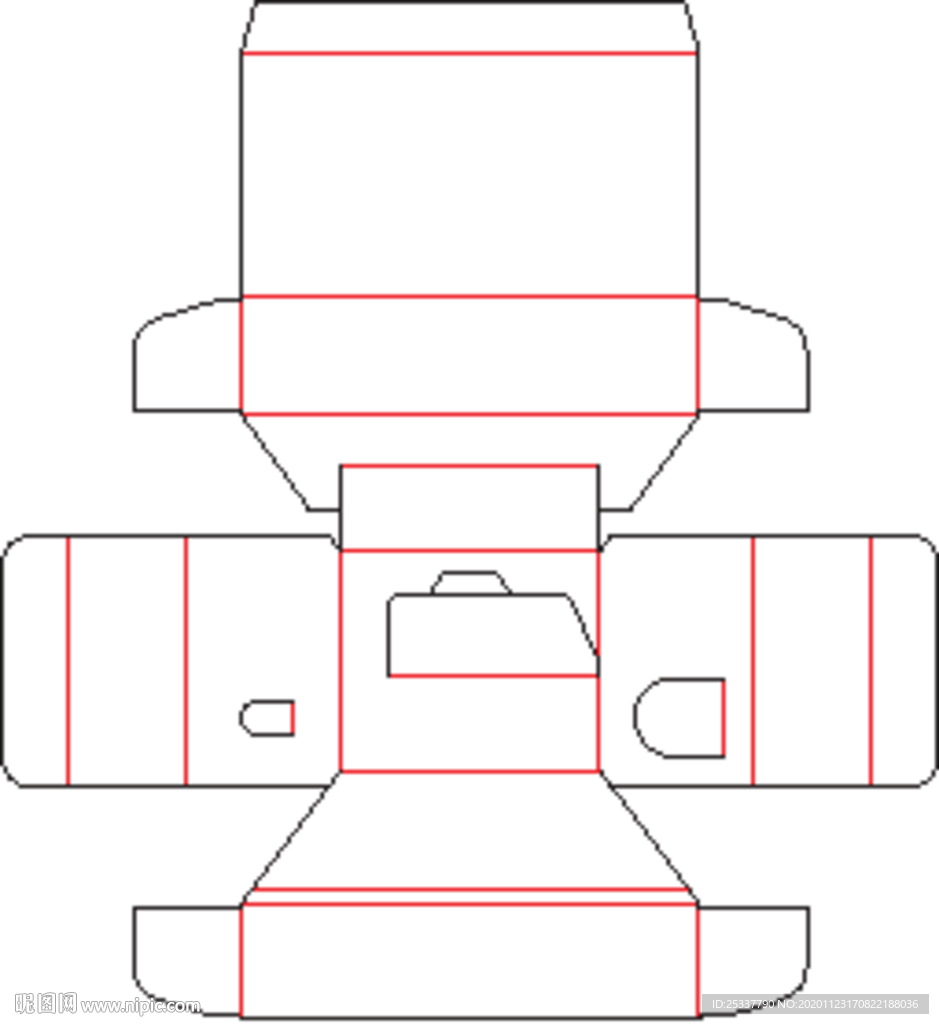 包装盒 刀版图 43B
