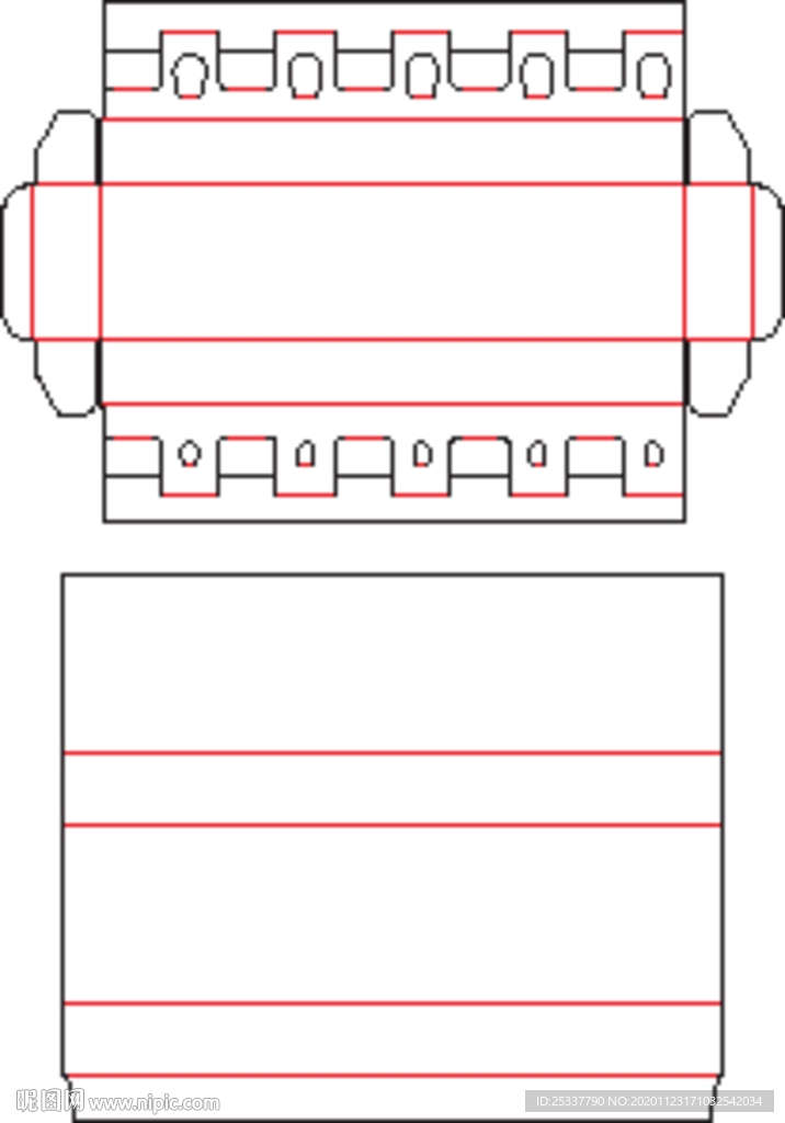 包装盒 刀版图 44A