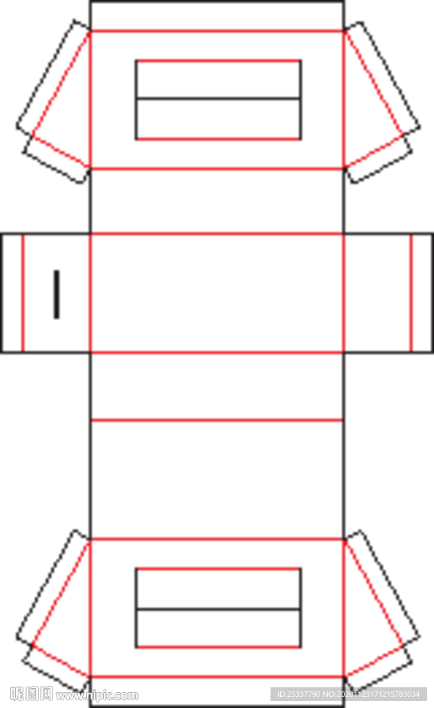 包装盒 刀版图 45A