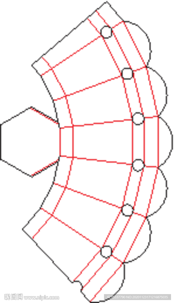 包装盒 刀版图 45B