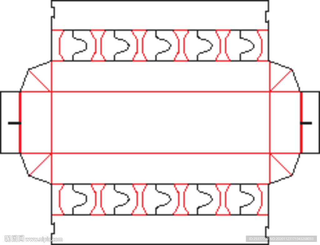 包装盒 刀版图 46A