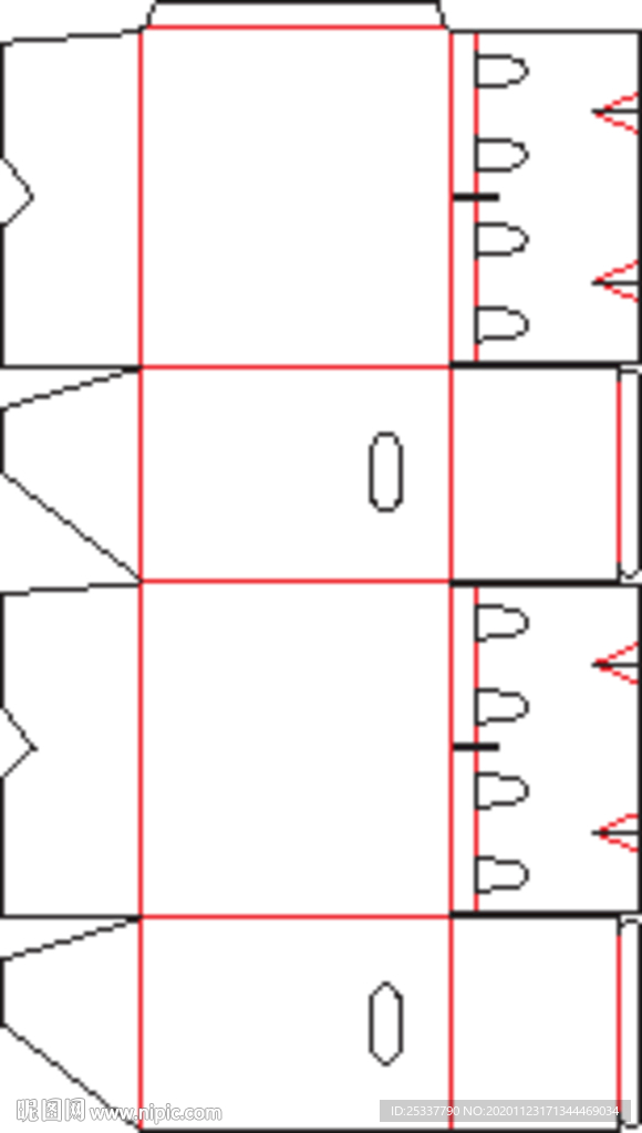包装盒 刀版图 46B