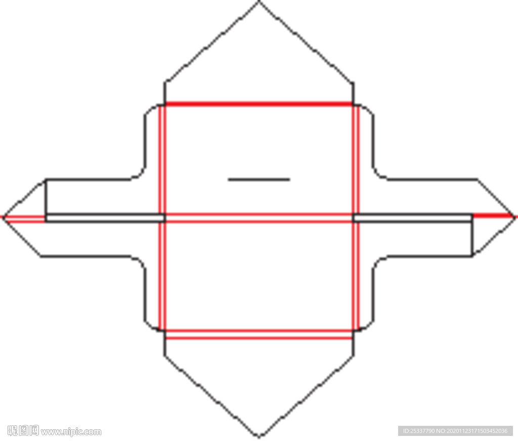 包装盒 刀版图 47A